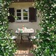 Terrazza pergolata accanto al giardino